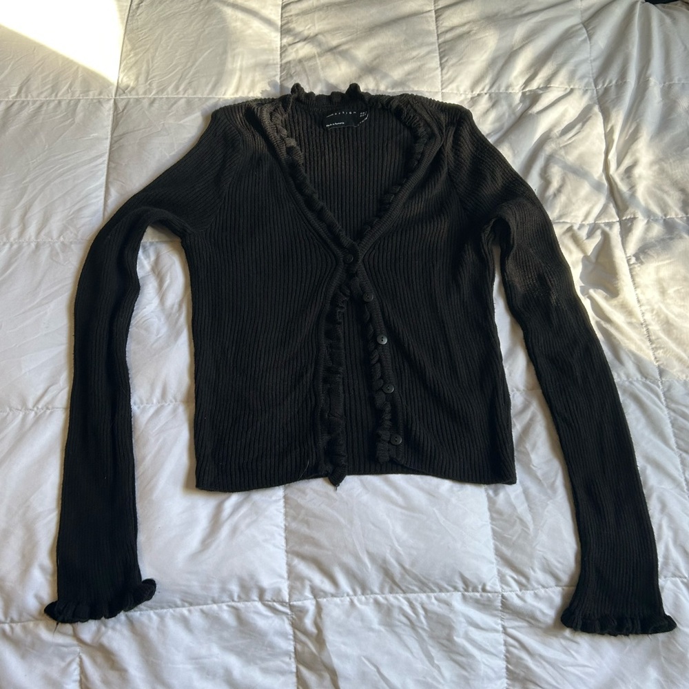 ASOS Black Ruffled Cardigan - Picture 2 of 10